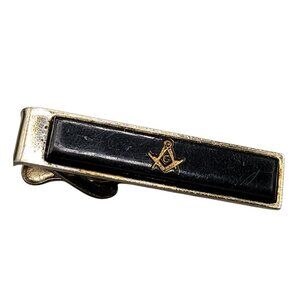 Vintage Masonic Tie Clip Authentic Freemsons Mens Freemasons Assessory Gold Tone